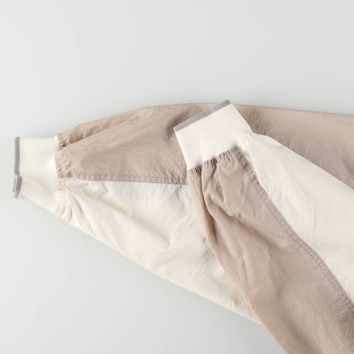 90'S Nike V-neck warm-up pullover, men's size L Nylon Beige type Vintage Second Hand