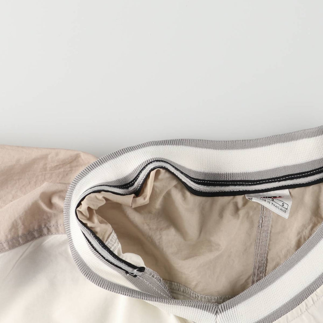 90'S Nike V-neck warm-up pullover, men's size L Nylon Beige type Vintage Second Hand