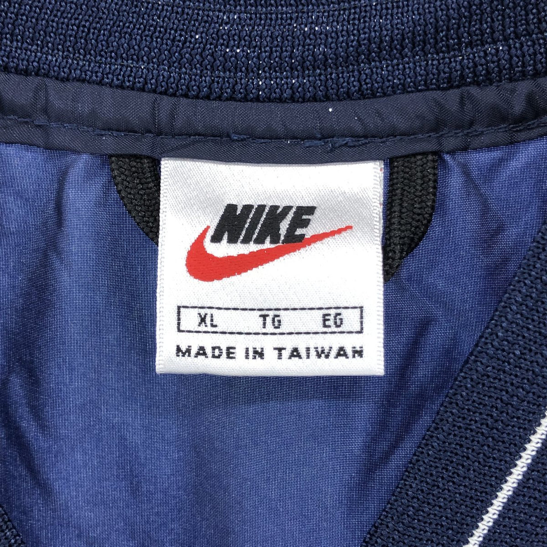 90'S Nike V-neck nylon pullover, men's XL size, vintage Nylon navy blue type Vintage Second Hand