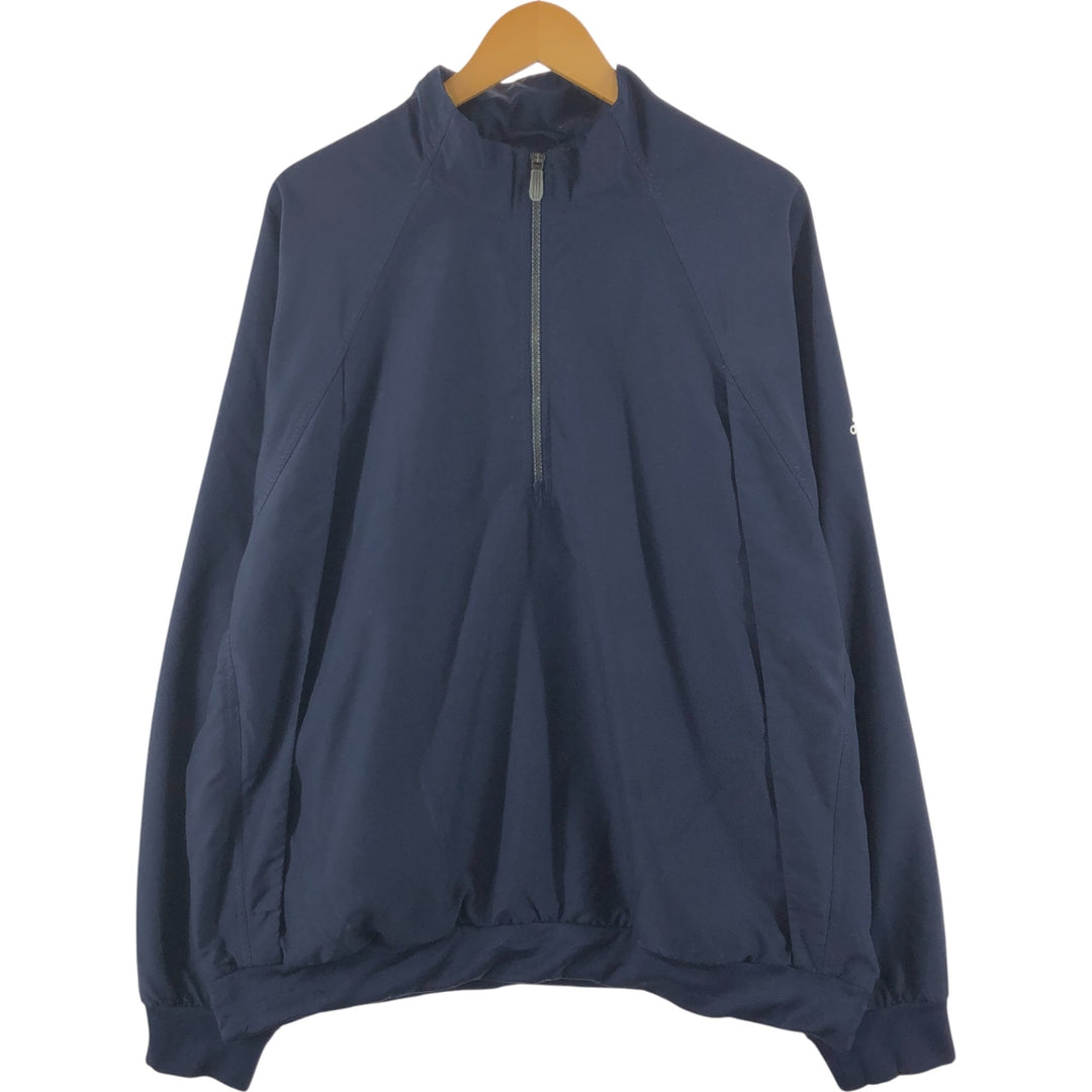 00'S adidas CLIMASHELL WIND half-zip warm-up pullover, men's XL size polyester navy blue type Vintage Second Hand