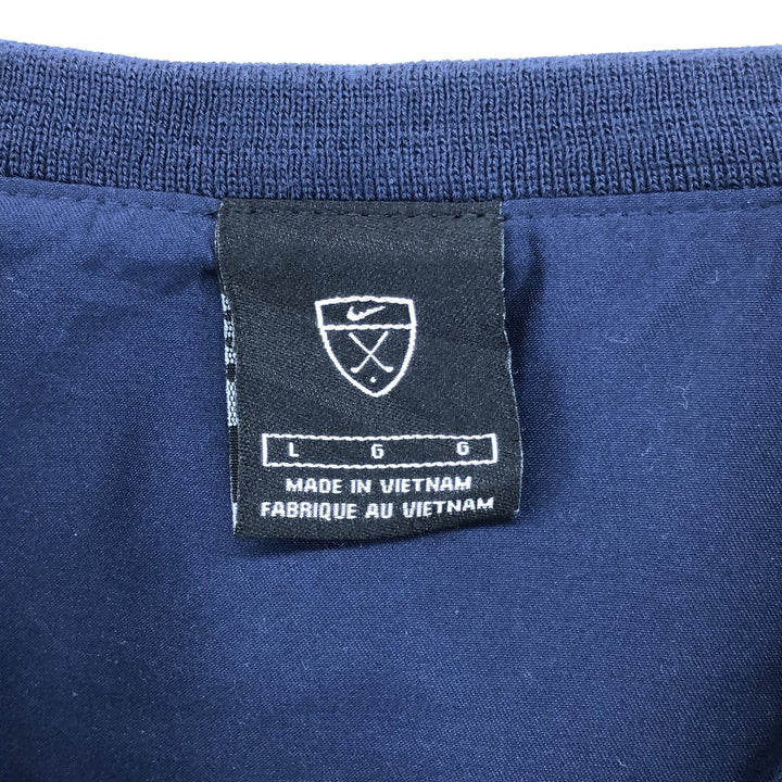00'S Nike Golf V-neck warm-up pullover, men's size L polyester navy blue type Vintage Second Hand