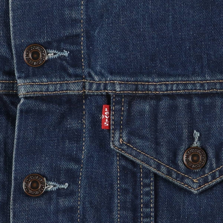 Dark blue 00'S Levi's 70500-0401 Euro model denim jacket, denim jacket, men's size L cotton blue type Vintage Second Hand
