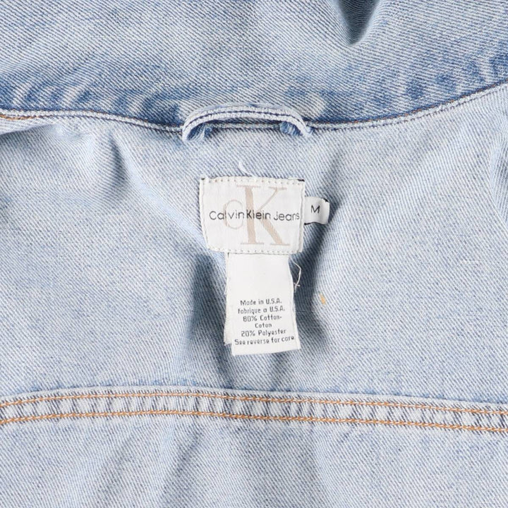 90s~00'S Calvin Klein JEANS denim jacket, denim jacket, made in USA, men's size M cotton blue type Vintage Second Hand
