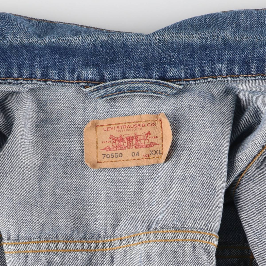 Levi's 70550-0414 Euro Model Denim Jacket, G-Jean, Men's XXL cotton blue type Vintage Second Hand