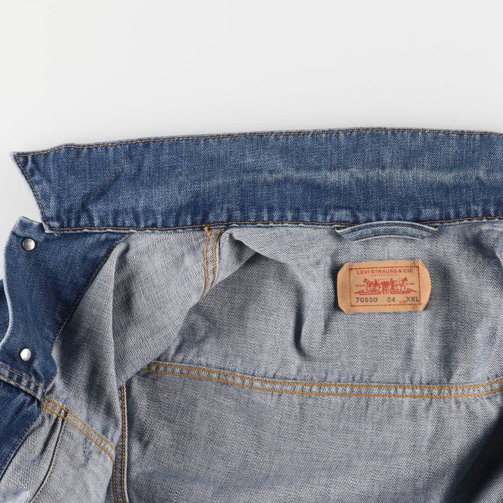 Levi's 70550-0414 Euro Model Denim Jacket, G-Jean, Men's XXL cotton blue type Vintage Second Hand
