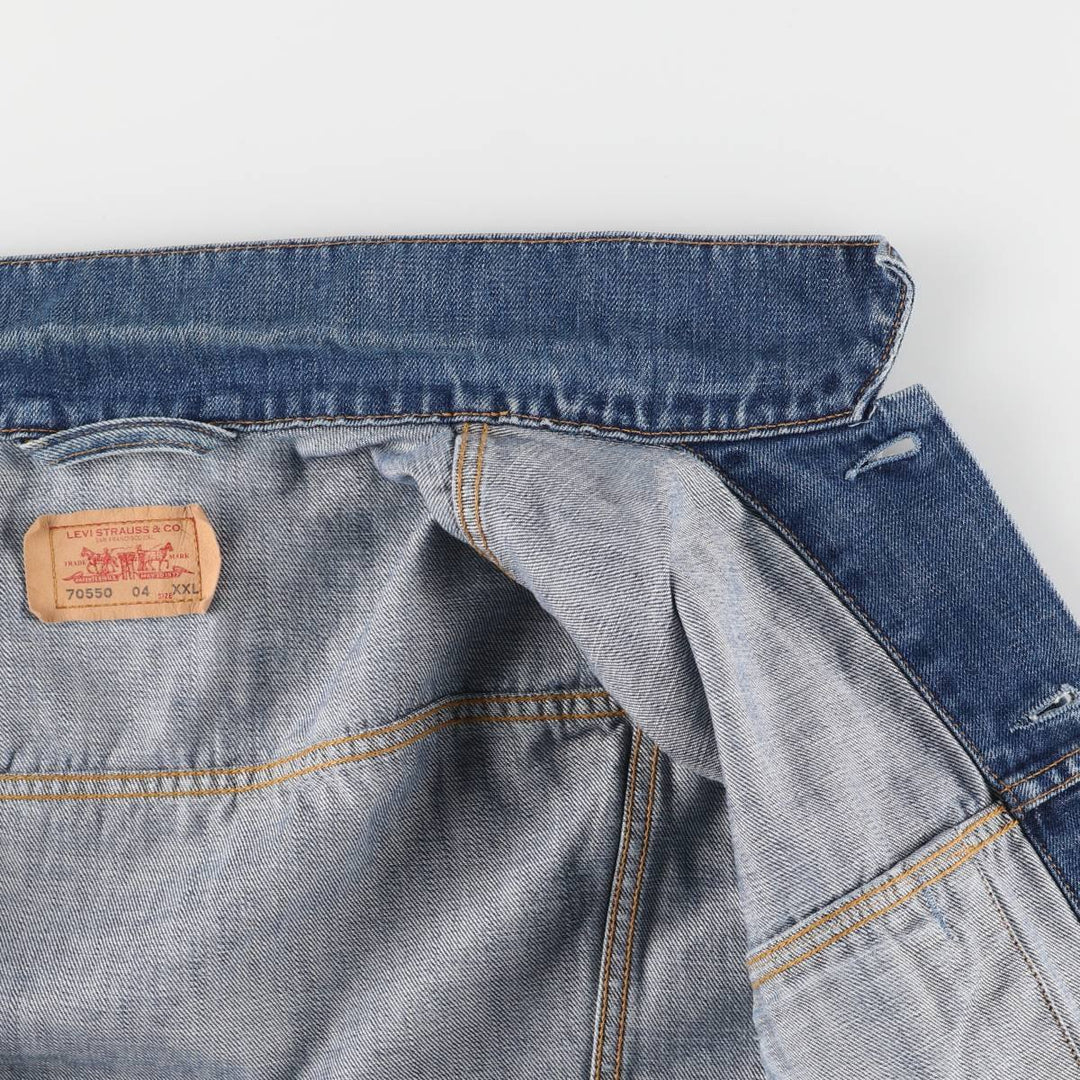 Levi's 70550-0414 Euro Model Denim Jacket, G-Jean, Men's XXL cotton blue type Vintage Second Hand
