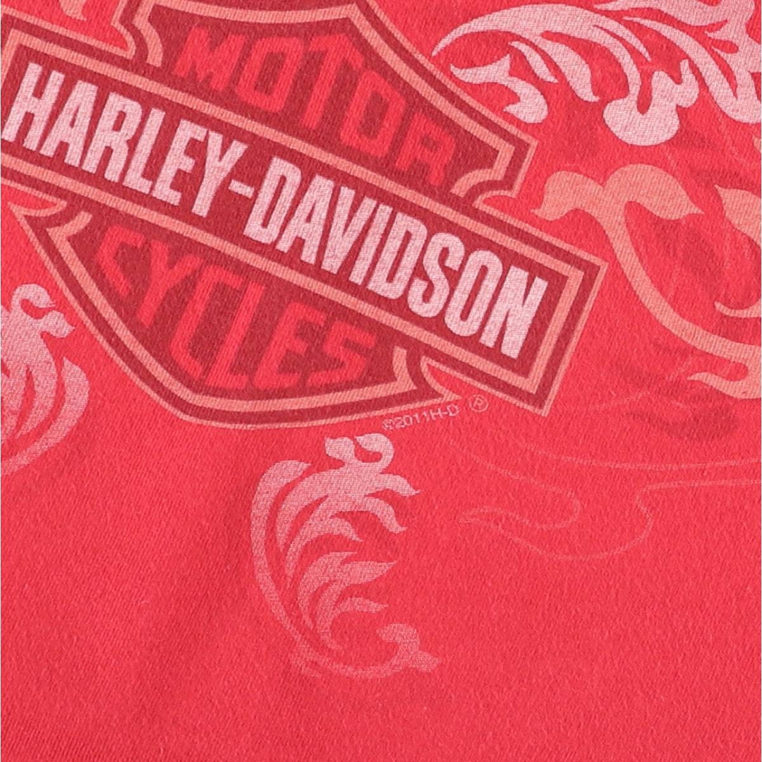 Harley-Davidson Tank Top Made in USA Women's Size L cotton red type Vintage Second Hand