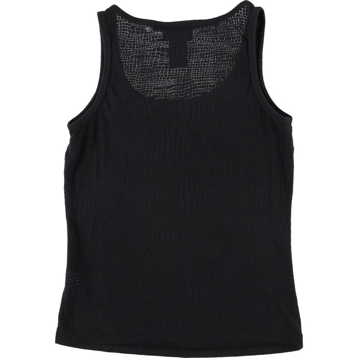 Harley-Davidson Studded Tank Top with Openwork Pattern, Women's Size M cotton black type Vintage Second Hand