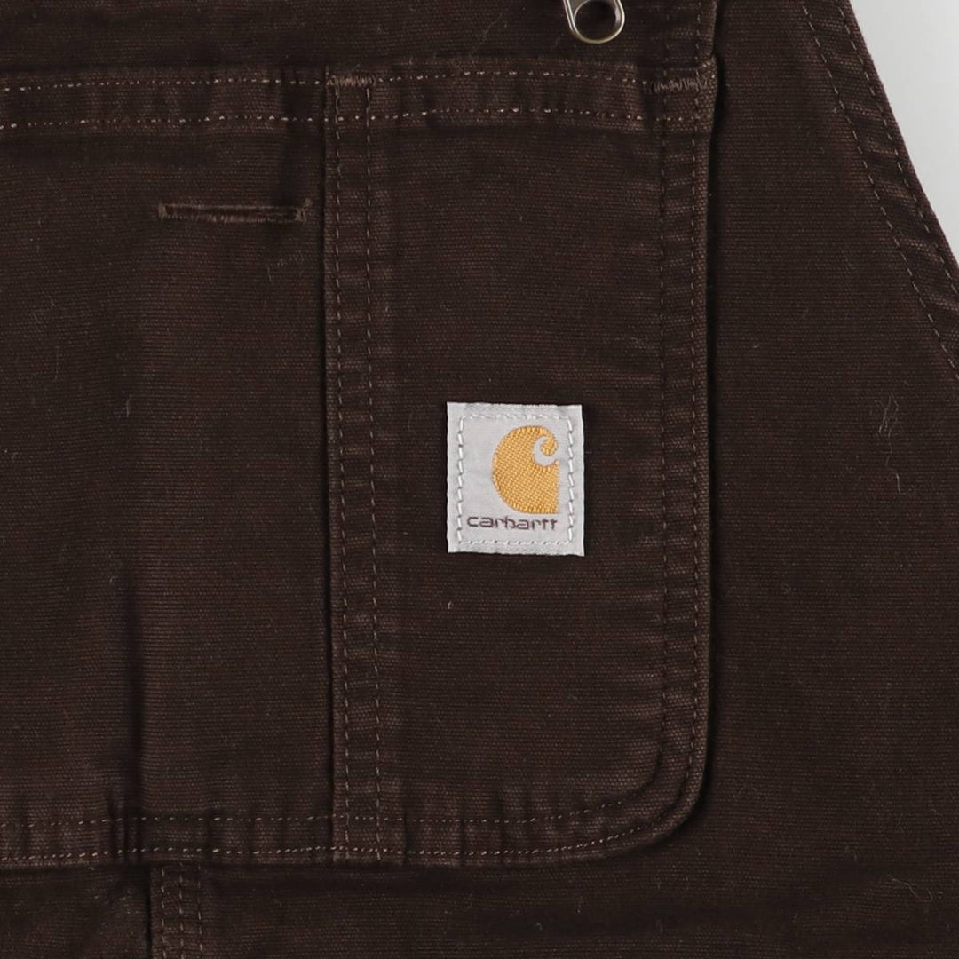 Big size Carhartt double knee duck overalls for women, equivalent to XXL (w36) cotton brown type Vintage Second Hand