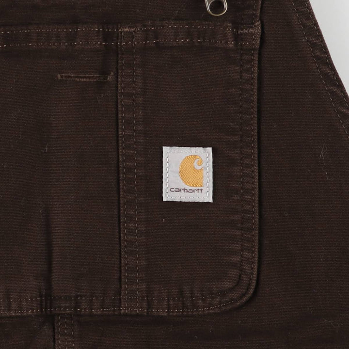 Big size Carhartt double knee duck overalls for women, equivalent to XXL (w36) cotton brown type Vintage Second Hand