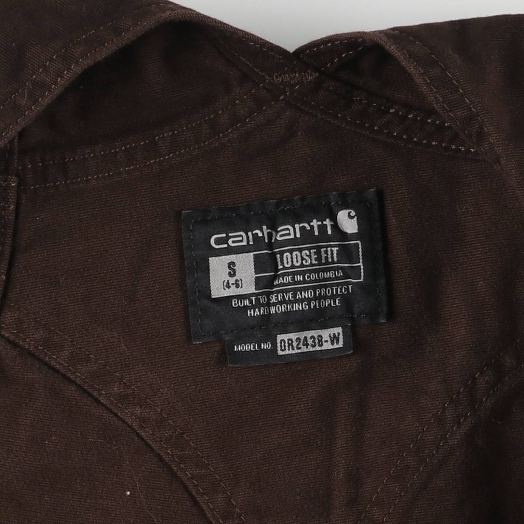 Big size Carhartt double knee duck overalls for women, equivalent to XXL (w36) cotton brown type Vintage Second Hand
