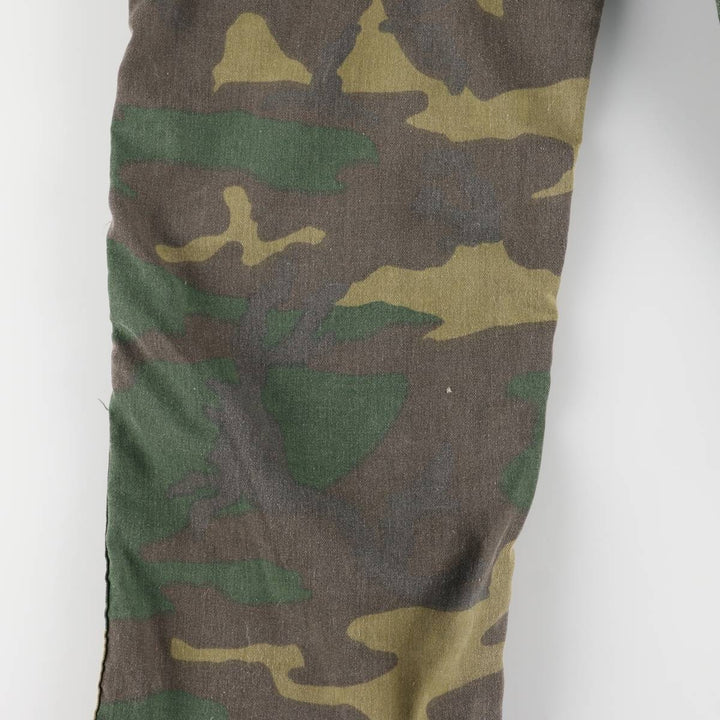80'S Key Camouflage Pattern Woodland Camo Double Knee Overalls Women's XL (w32) Vintage unclear Khaki type Vintage Second Hand