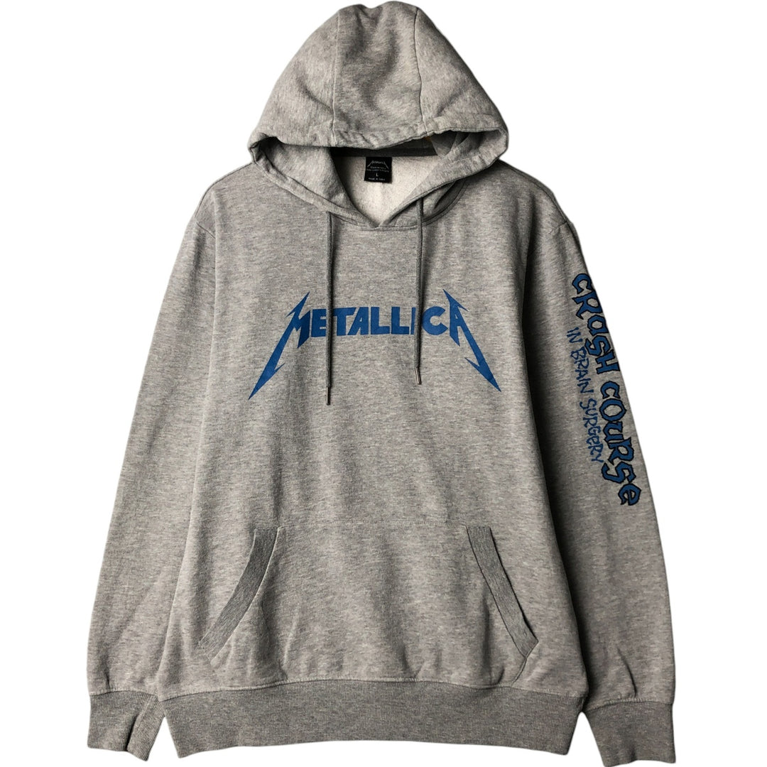 METALLICA Skull Pattern Band Sweat Pullover Hoodie Men's L size cotton gray type Vintage Second Hand