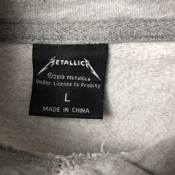 METALLICA Skull Pattern Band Sweat Pullover Hoodie Men's L size cotton gray type Vintage Second Hand