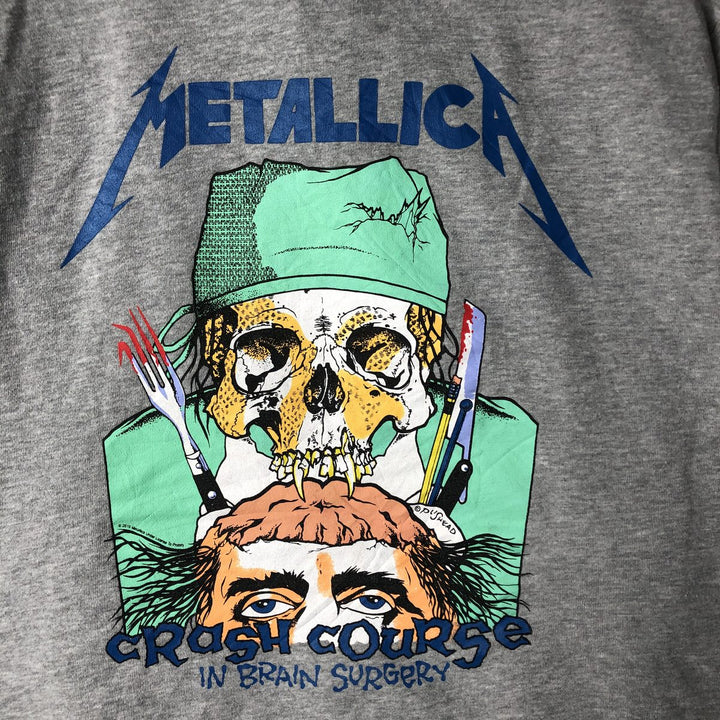 METALLICA Skull Pattern Band Sweat Pullover Hoodie Men's L size cotton gray type Vintage Second Hand