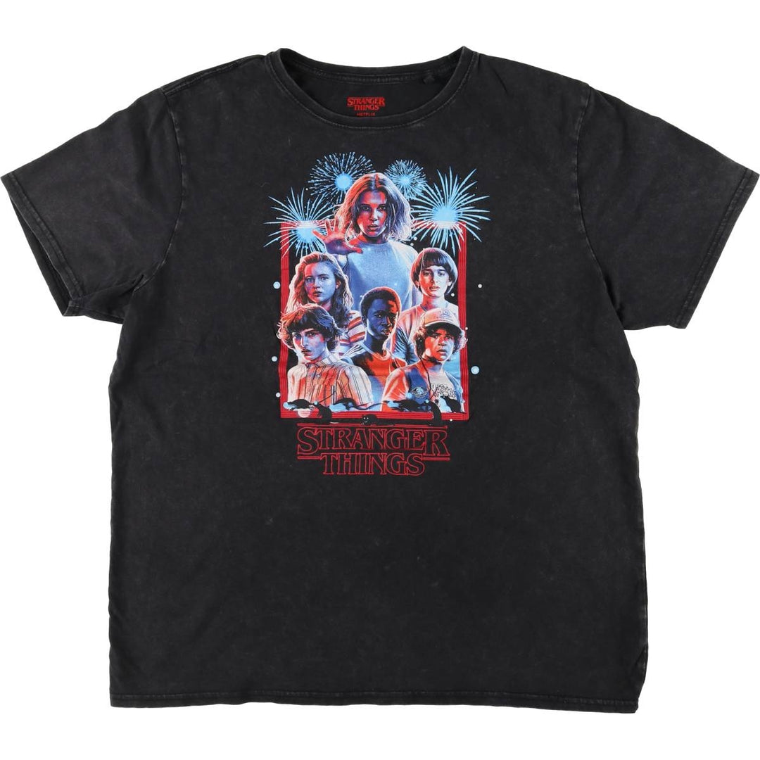 Big size STRANGER THINGS Stranger Things movie T-shirt for men, equivalent to XXXL cotton black type Vintage Second Hand