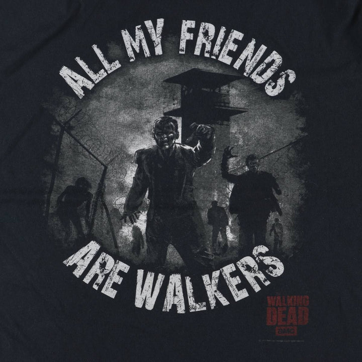 Gildan THE WALKING DEAD Movie T-shirt for men, size XXL cotton black type Vintage Second Hand