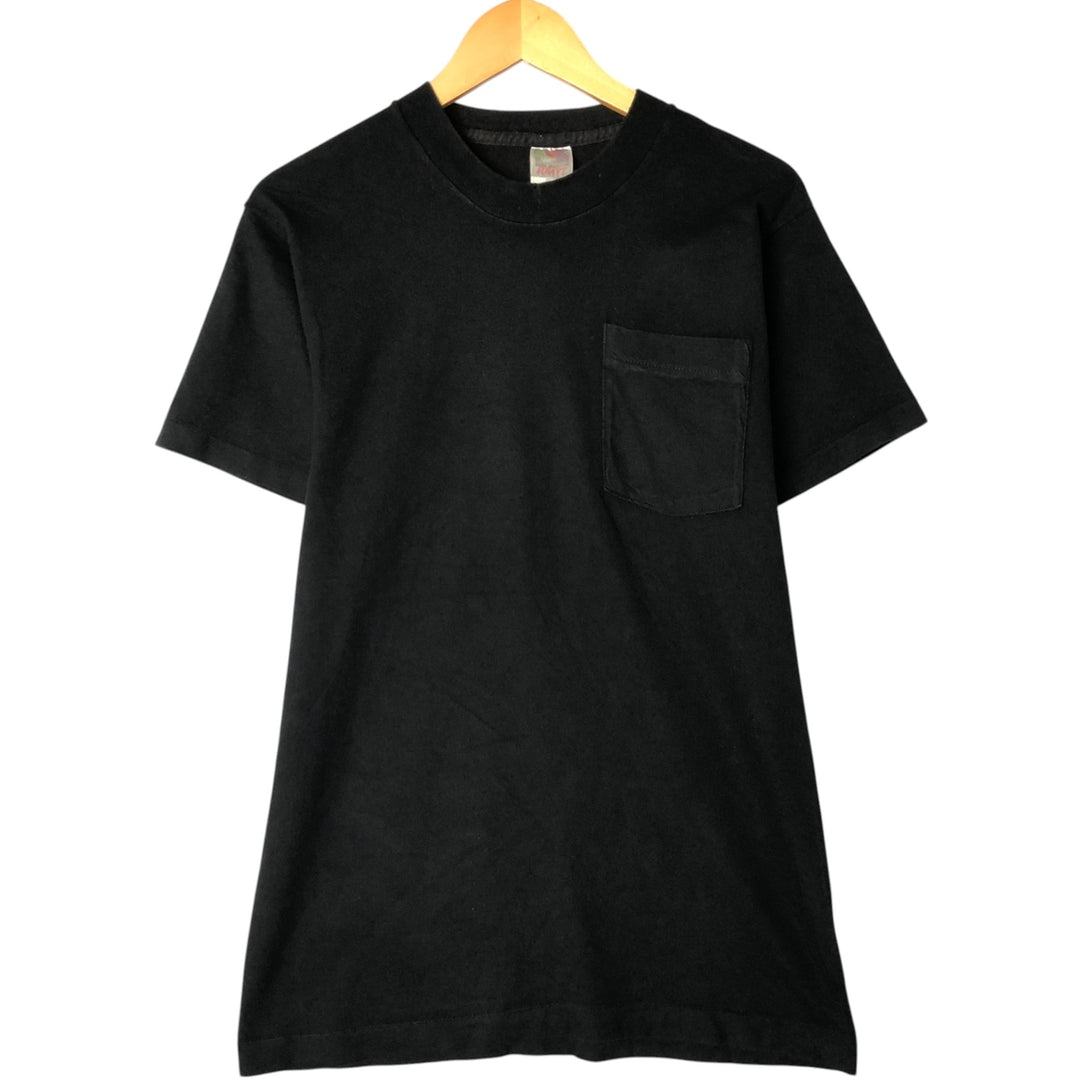 90'S Fruit of the Loom Heavy Cotton Plain Pocket T-Shirt Men's Medium Vintage cotton black type Vintage Second Hand