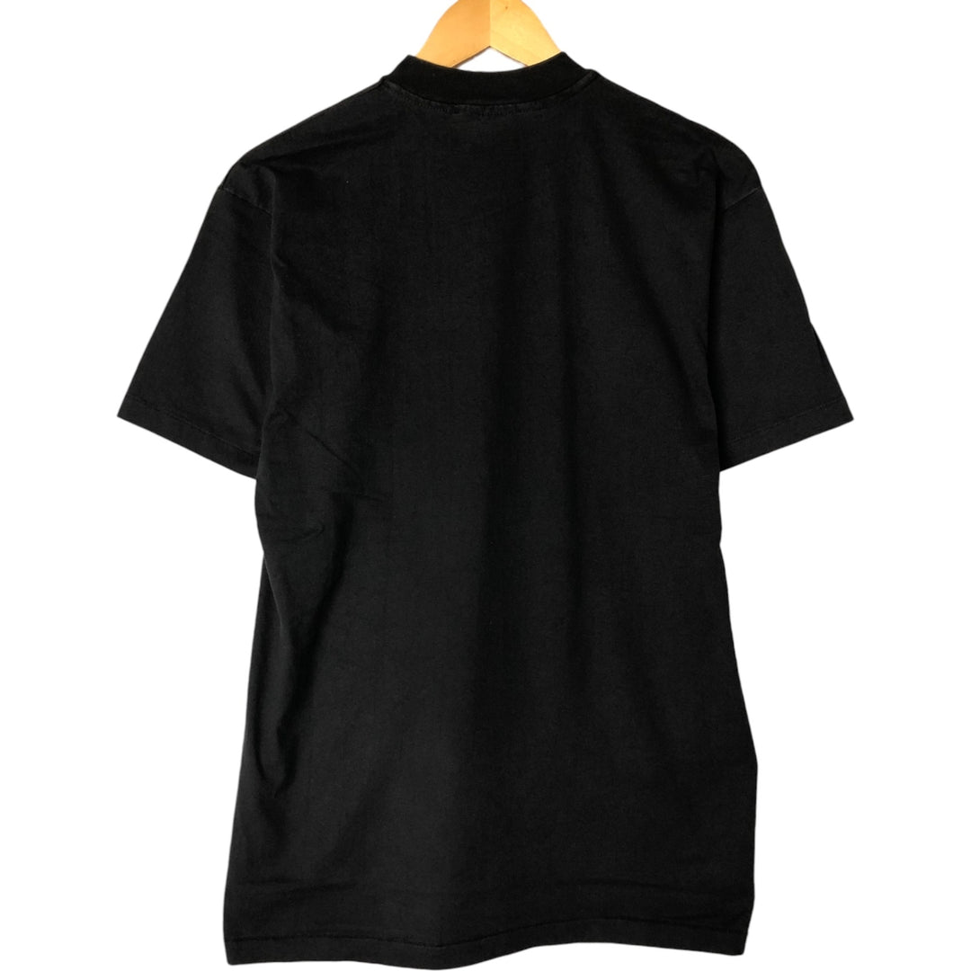 90'S Hanes Fifty-Fifty Blue Tag Advertising T-Shirt Made in USA Men's L Size Vintage cotton black type Vintage Second Hand