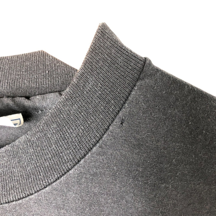 90'S Hanes Fifty-Fifty Blue Tag Advertising T-Shirt Made in USA Men's L Size Vintage cotton black type Vintage Second Hand