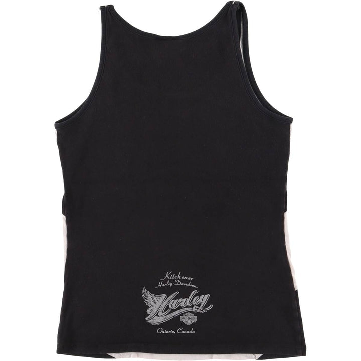Harley-Davidson Tank Top Made in USA Women's S Size cotton gray type Vintage Second Hand