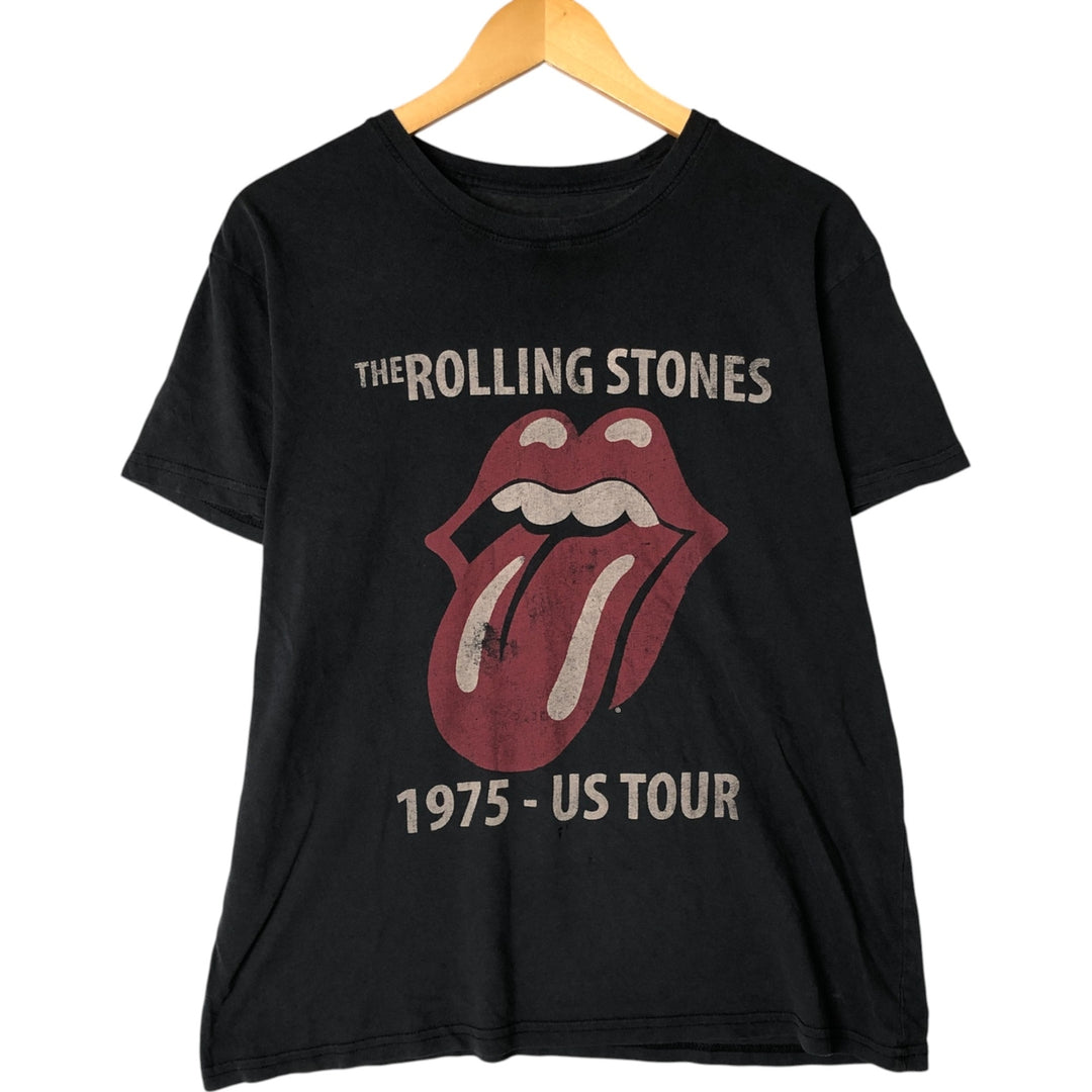 The Rolling Stones Band T-shirt, Band T, Men's L size cotton black type Vintage Second Hand