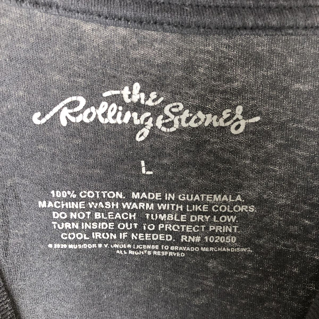 The Rolling Stones Band T-shirt, Band T, Men's L size cotton black type Vintage Second Hand