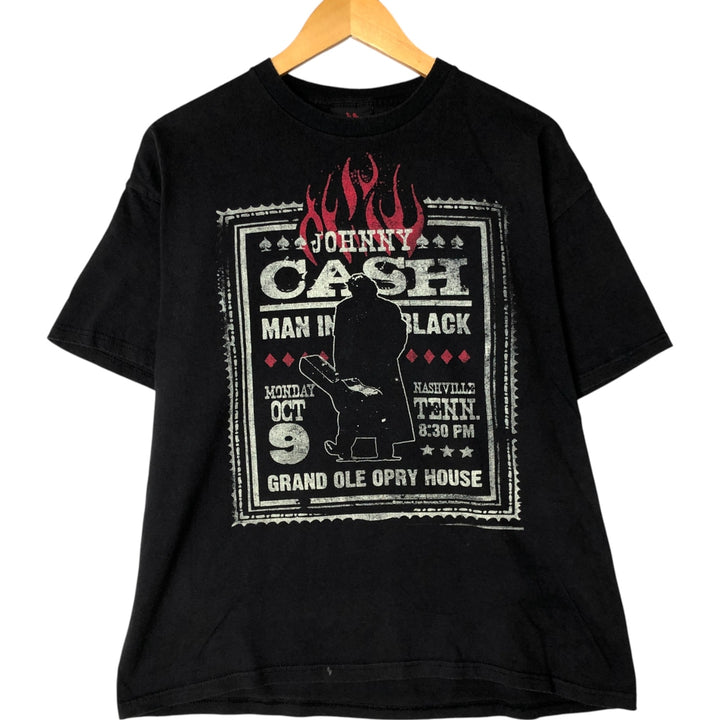 ZION JOHNNY CASH Johnny Cash Band T-shirt Band T Men's L size cotton black type Vintage Second Hand