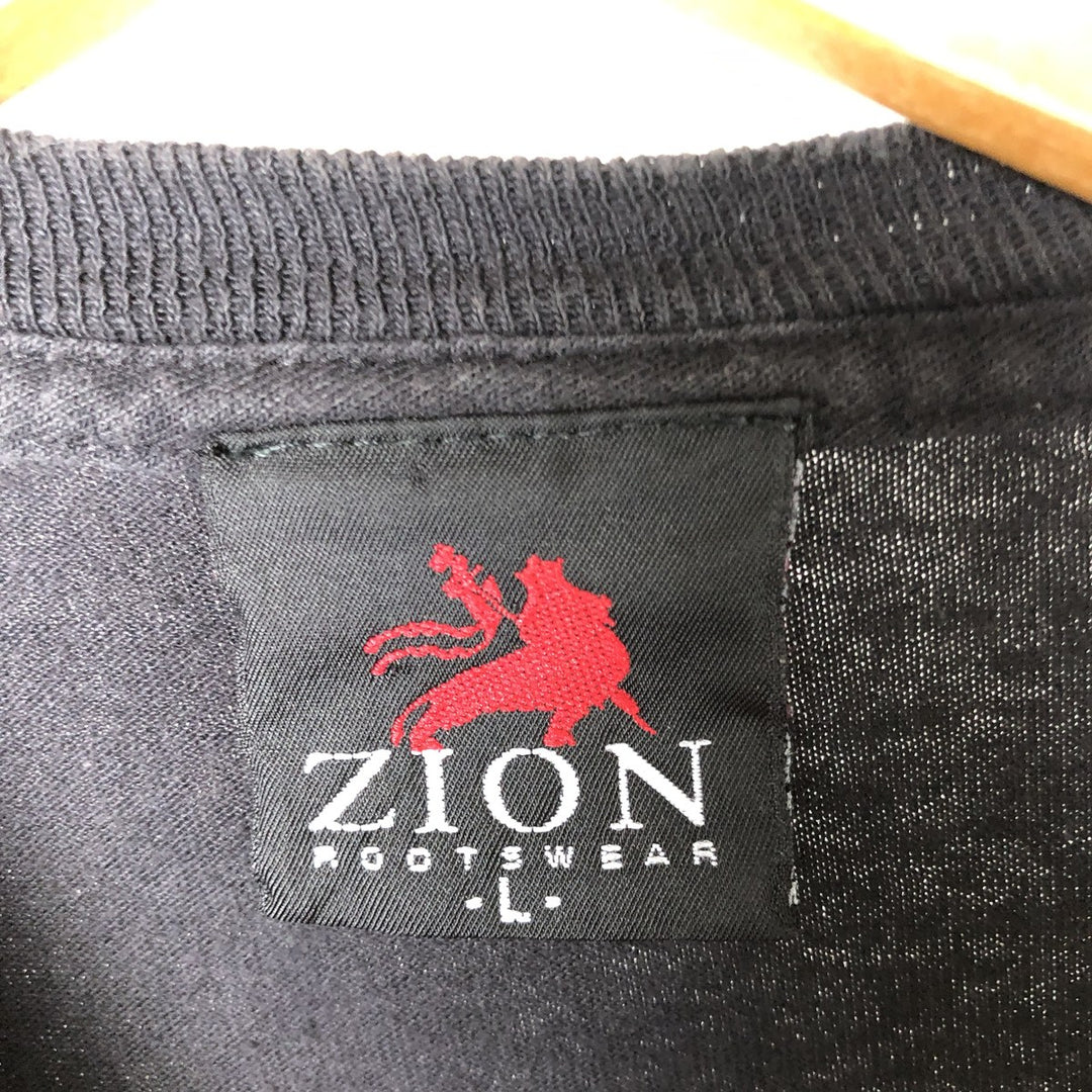 ZION JOHNNY CASH Johnny Cash Band T-shirt Band T Men's L size cotton black type Vintage Second Hand