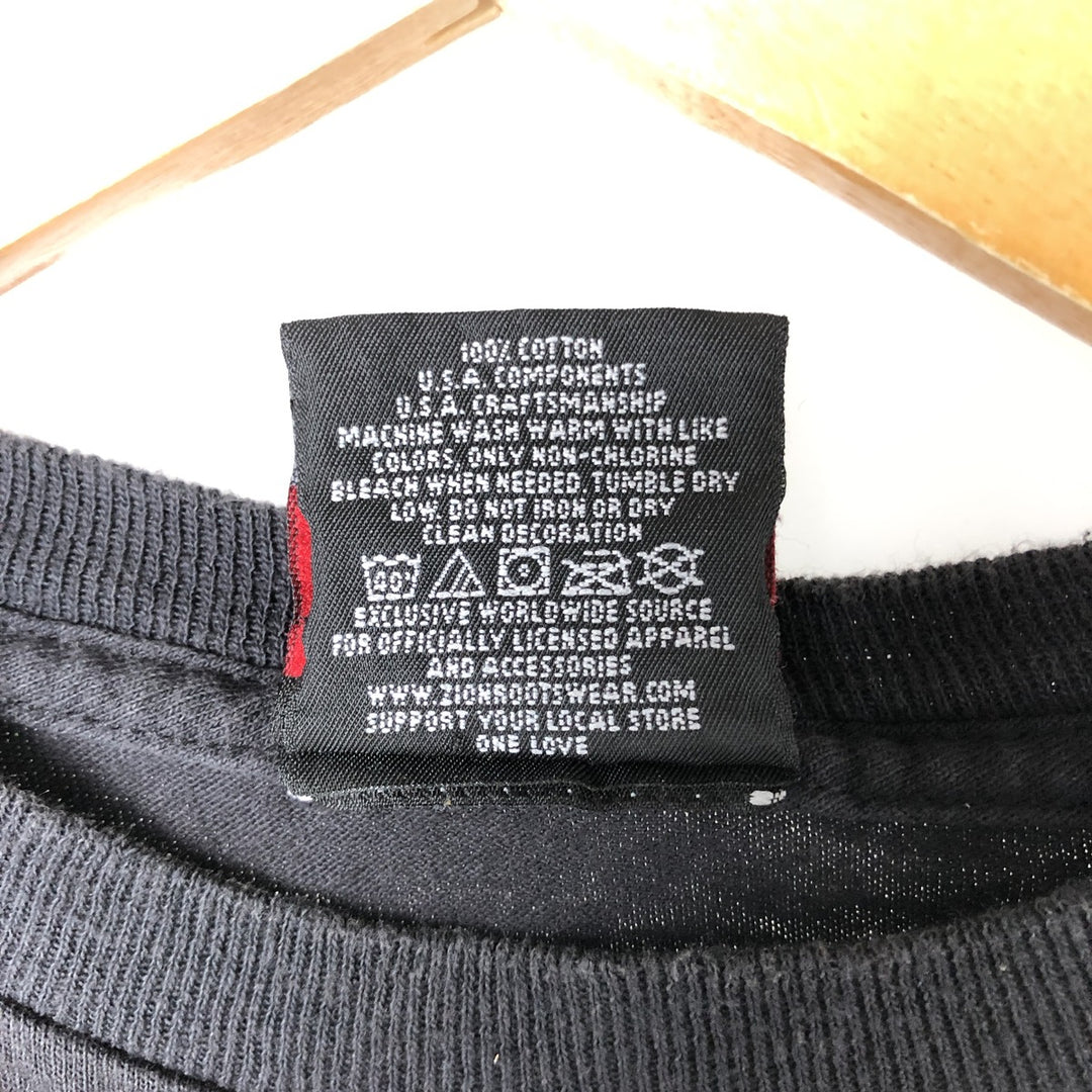 ZION JOHNNY CASH Johnny Cash Band T-shirt Band T Men's L size cotton black type Vintage Second Hand