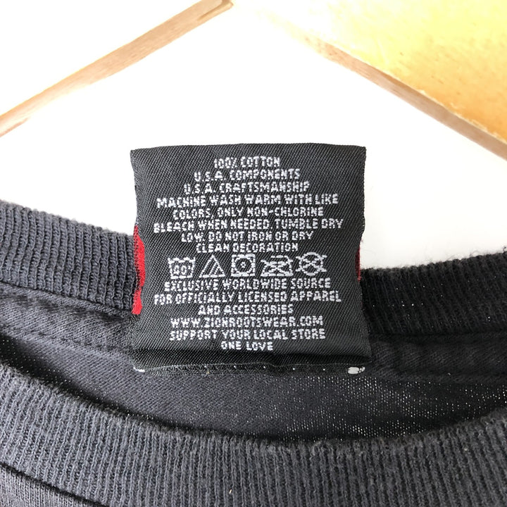 ZION JOHNNY CASH Johnny Cash Band T-shirt Band T Men's L size cotton black type Vintage Second Hand