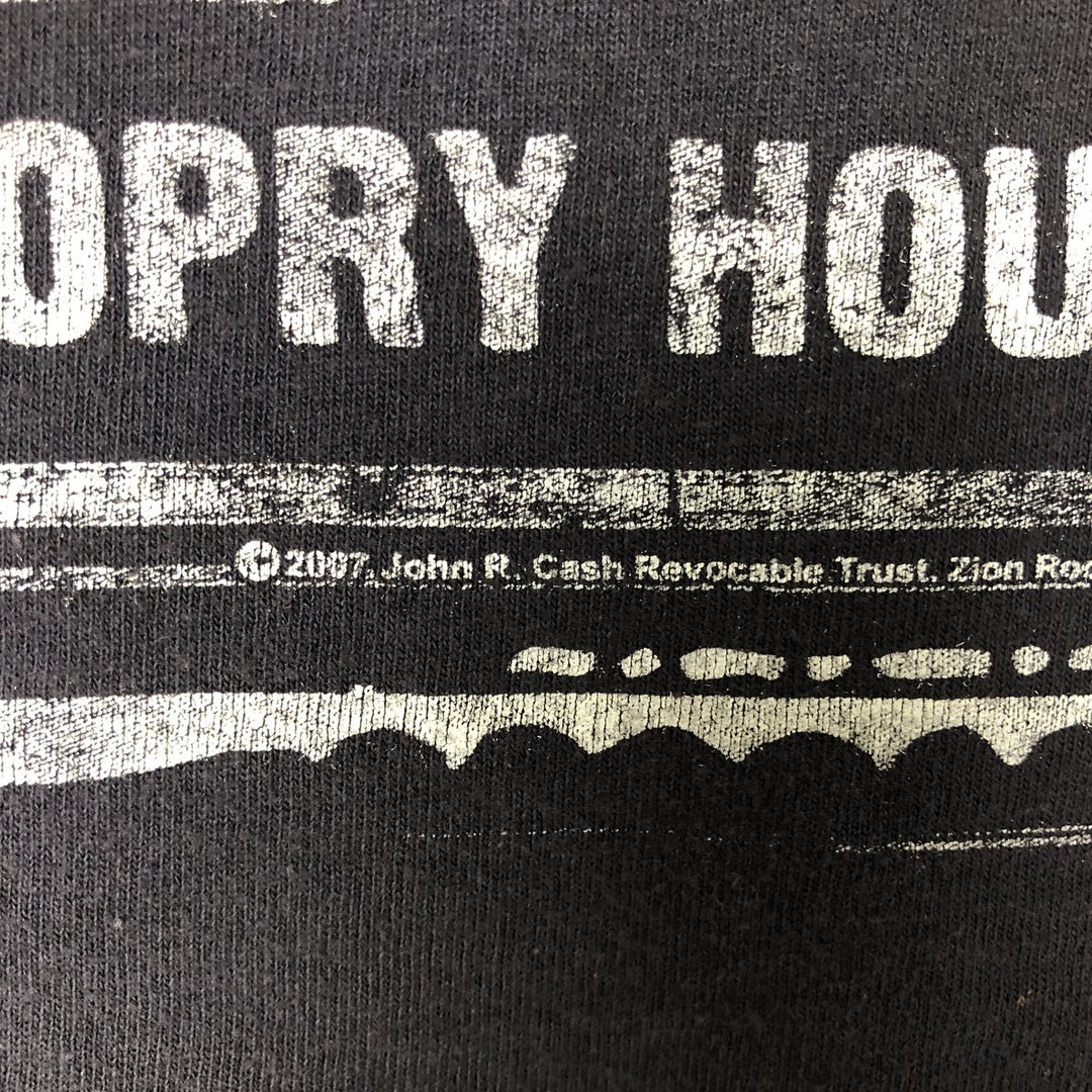 ZION JOHNNY CASH Johnny Cash Band T-shirt Band T Men's L size cotton black type Vintage Second Hand