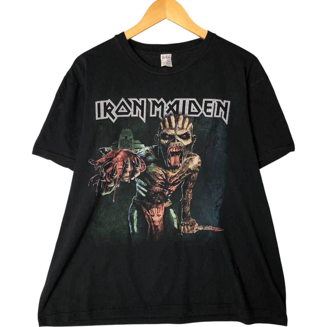 Pacific IRON MAIDEN Iron Maiden Skull Pattern Band T-shirt Band Tee Men's XL cotton black type Vintage Second Hand