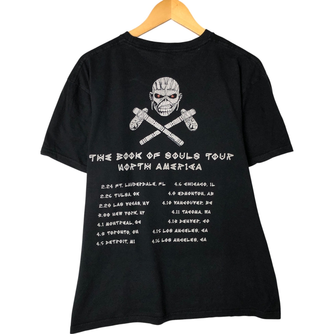 Pacific IRON MAIDEN Iron Maiden Skull Pattern Band T-shirt Band Tee Men's XL cotton black type Vintage Second Hand