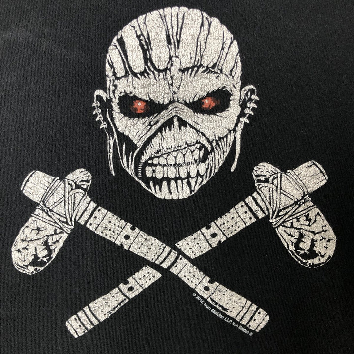 Pacific IRON MAIDEN Iron Maiden Skull Pattern Band T-shirt Band Tee Men's XL cotton black type Vintage Second Hand
