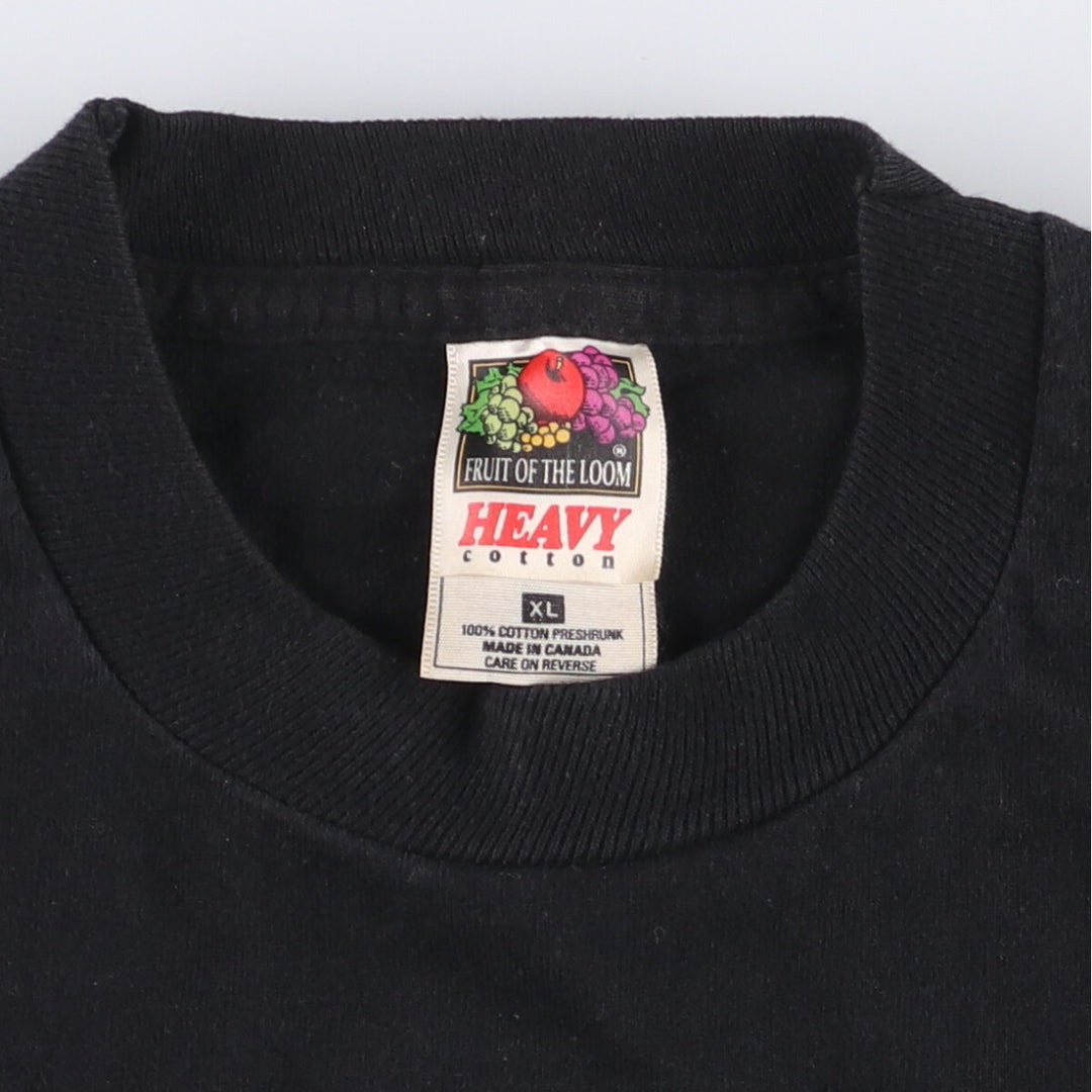 00'S Fruit of the Loom Advertising T-shirt Made in Canada Men's XL cotton black type Vintage Second Hand