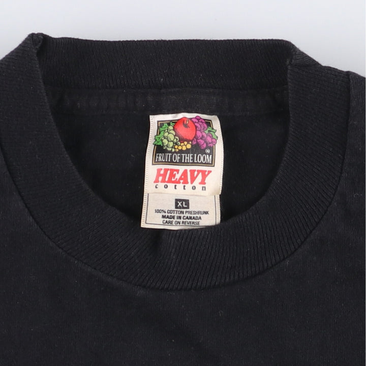 00'S Fruit of the Loom Advertising T-shirt Made in Canada Men's XL cotton black type Vintage Second Hand