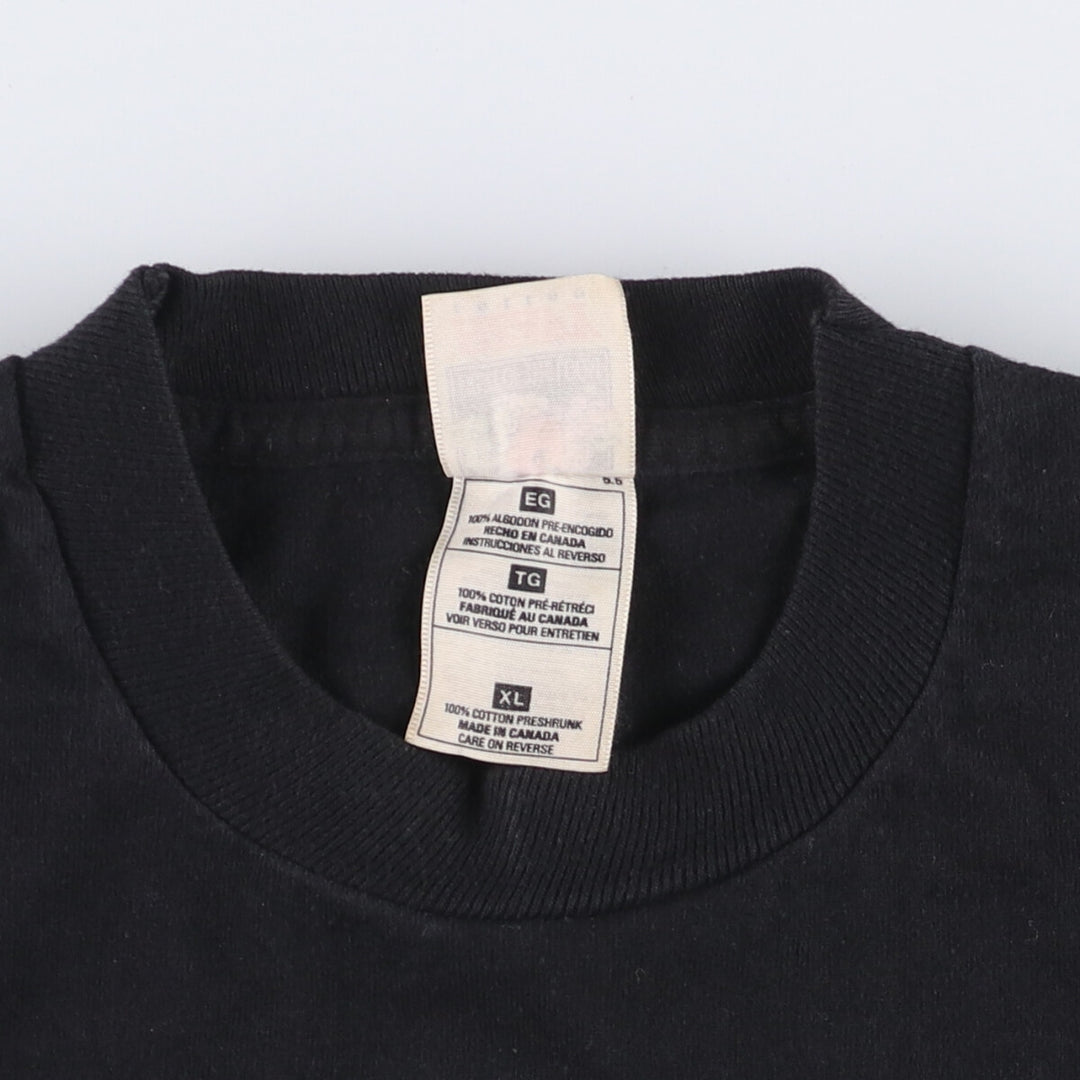 00'S Fruit of the Loom Advertising T-shirt Made in Canada Men's XL cotton black type Vintage Second Hand
