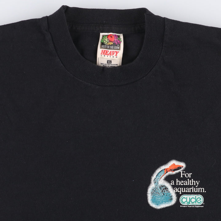 00'S Fruit of the Loom Advertising T-shirt Made in Canada Men's XL cotton black type Vintage Second Hand