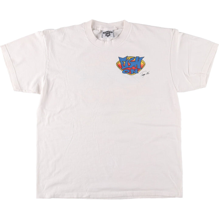 90'S Lee printed T-shirt, made in USA, men's size L, vintage cotton white type Vintage Second Hand