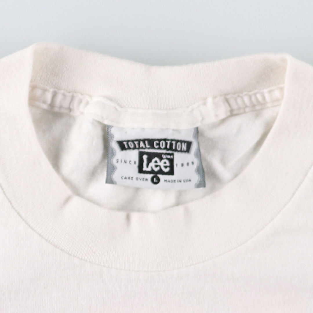 90'S Lee printed T-shirt, made in USA, men's size L, vintage cotton white type Vintage Second Hand