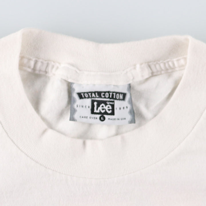 90'S Lee printed T-shirt, made in USA, men's size L, vintage cotton white type Vintage Second Hand