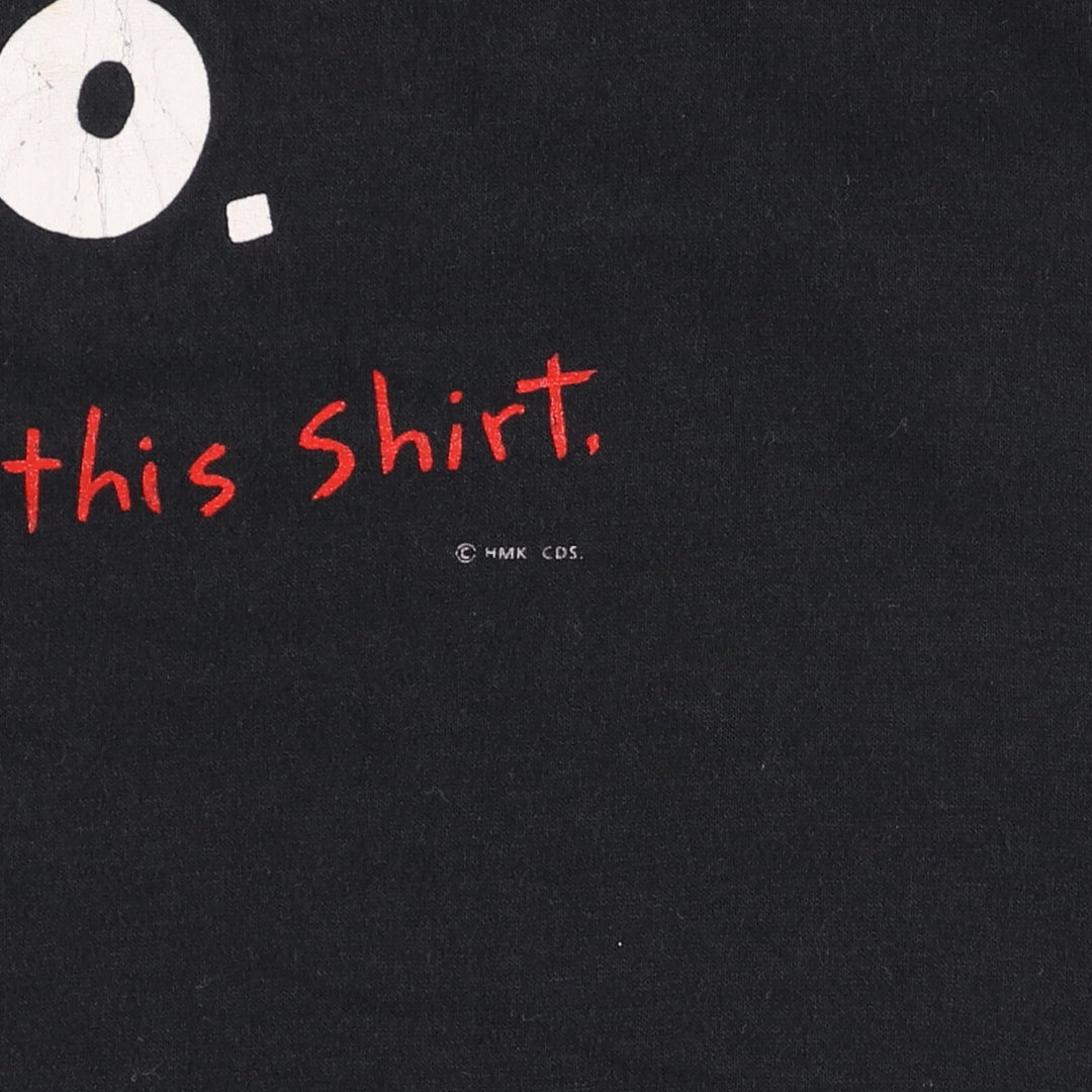90'S CENTER STAR Message Print T-shirt Made in USA Men's XL Vintage cotton black type Vintage Second Hand