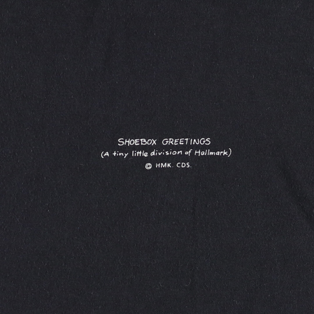 90'S CENTER STAR Message Print T-shirt Made in USA Men's XL Vintage cotton black type Vintage Second Hand