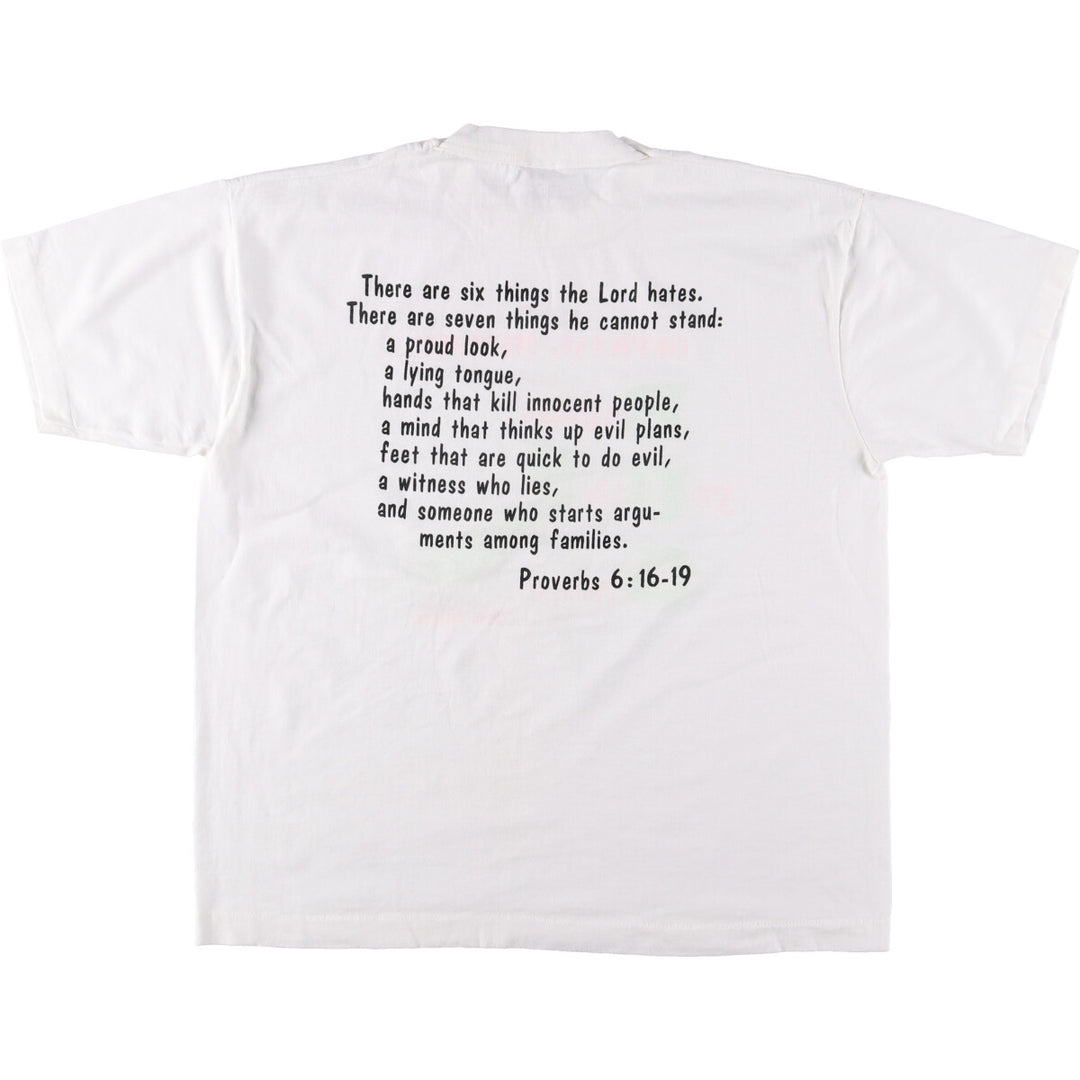 90'S Fruit of the Loom Best Message Print T-Shirt Made in USA Men's XL Vintage cotton white type Vintage Second Hand