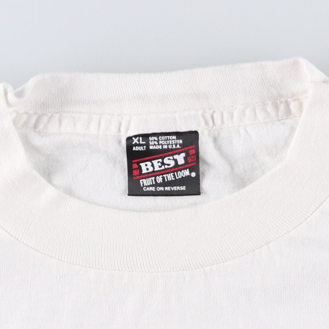 90'S Fruit of the Loom Best Message Print T-Shirt Made in USA Men's XL Vintage cotton white type Vintage Second Hand