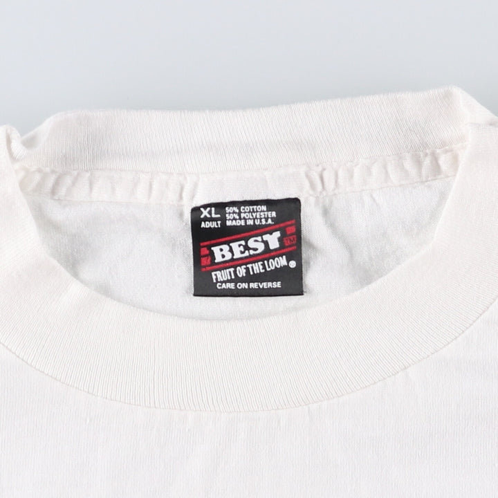 90'S Fruit of the Loom Best Message Print T-Shirt Made in USA Men's XL Vintage cotton white type Vintage Second Hand