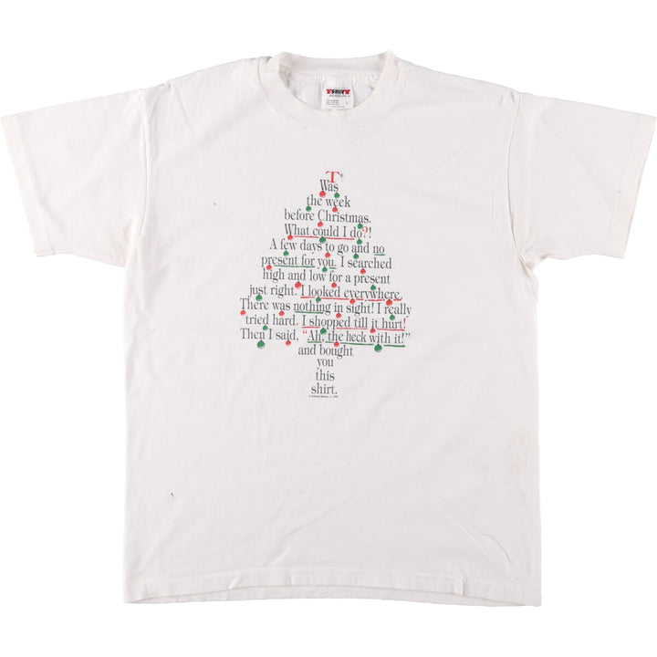 90'S PHILADELPHIA T-SHIRT MUSEUM Message Print T-shirt Made in USA Men's L size Vintage cotton white type Vintage Second Hand