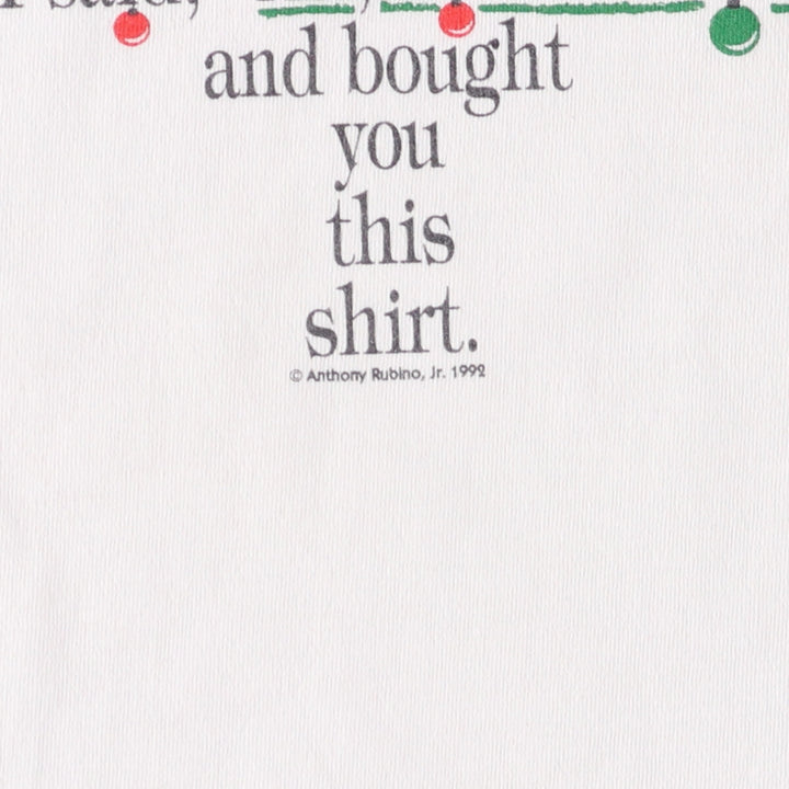 90'S PHILADELPHIA T-SHIRT MUSEUM Message Print T-shirt Made in USA Men's L size Vintage cotton white type Vintage Second Hand