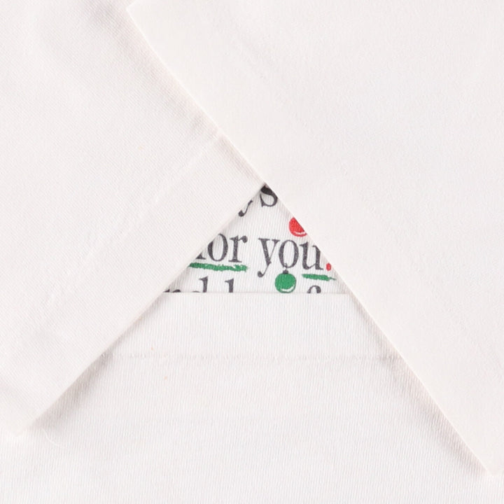 90'S PHILADELPHIA T-SHIRT MUSEUM Message Print T-shirt Made in USA Men's L size Vintage cotton white type Vintage Second Hand